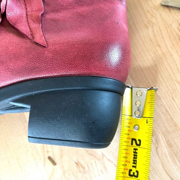 Socofy Red Floral Embellished Ankle Boots Size 39 US 8 - Picture 10 of 13